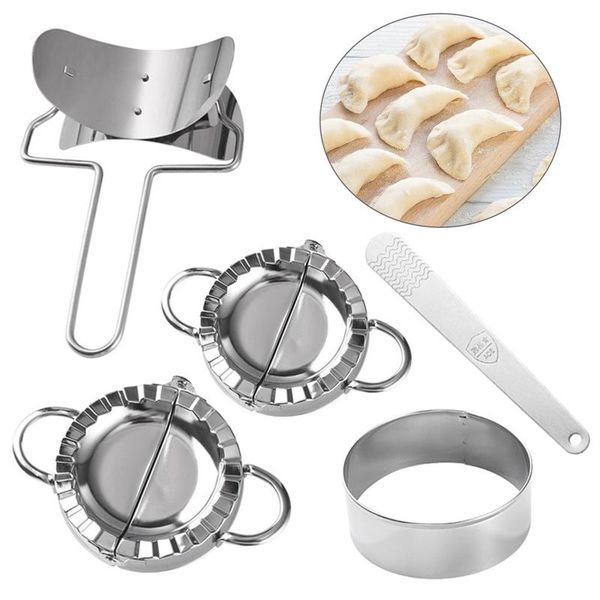

5pcs/set household kitchen stainless steel dumpling mould making maker baking accessories & pastry tools