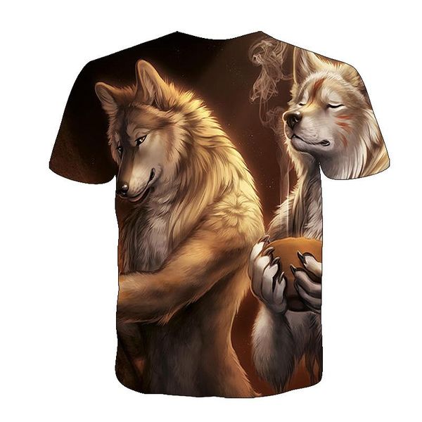 

men's t-shirts men t-shirt summer drop fashion casual streetwear graphic spain 3d wolf print short-sleeved tshirt xs-6xl, White;black