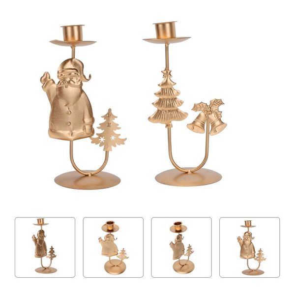 

candle holders 2pcs wrought iron candleholder home stand christmas deskadorn golden