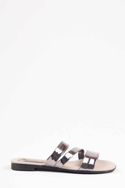 

women silver slippers, Black