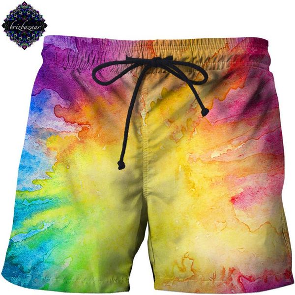

neondye by brizbazaar art 3d beach shorts masculino men short plage printed board harajuku pant quick dry streetwear men's, White;black