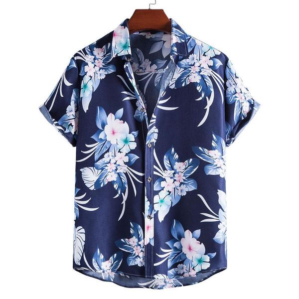 

men's casual shirts hawaiian beach for men printed short sleeve shirt chemise homme hip hop harujuku retro clothes, White;black