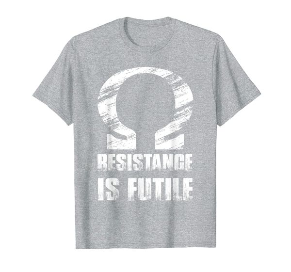 

resistance is futile nerd ohm t-shirt, White;black