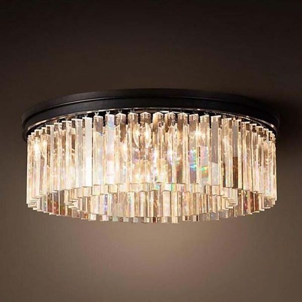 

ceiling lights modern vintage crystal prism chrome/black body light recessed mount lamp for home el restaurant decoration wf