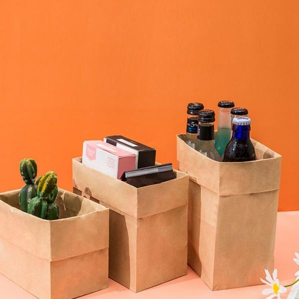 

storage bags 10pcs thickened waterproof kraft paper compostable food grade for candy cookie nuts snack baking package