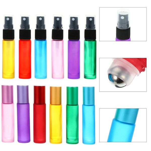 

storage bottles & jars 1 set 12pcs roller frosted glass essential oil (mixed style)