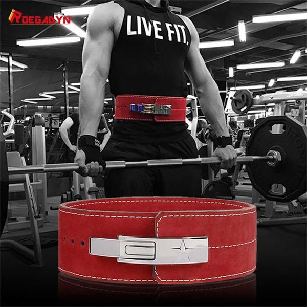 

roegadyn gym body belt waist trainer dip gym belt for men waist support leather weight lifting belt gym back support fitness 220107, Black;gray