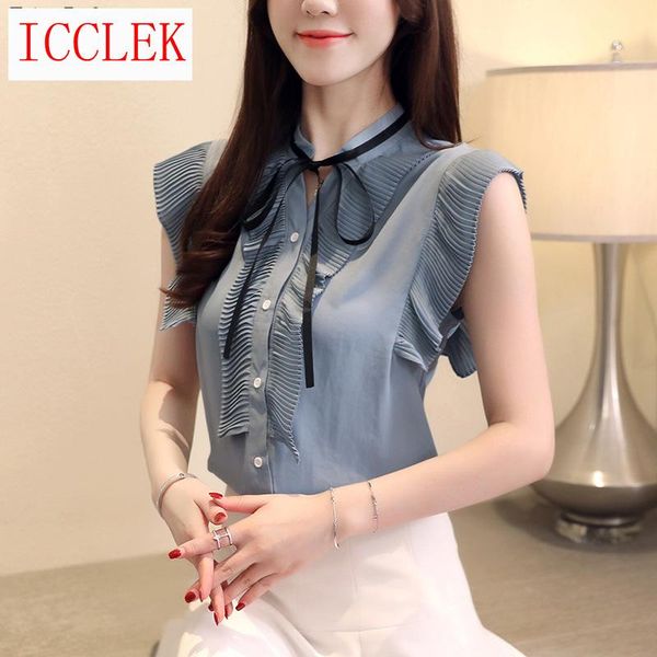 

2021summer ol mango short sleeves women chiffon elegant blouse ruffled neced casual white shirt plus size women's blouses & shirts