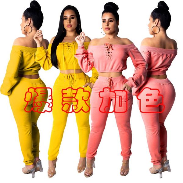 

two piece dress autumn blockbuster fashion pure collar blouse suit deluxe tight garment elegant ladies party club banquet night trousers, White