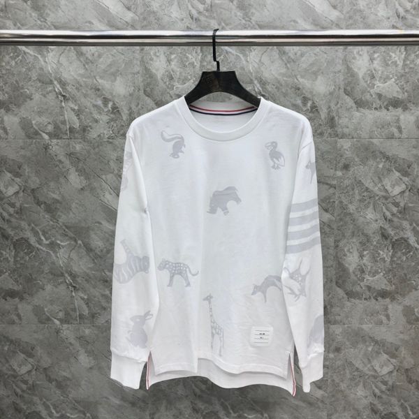 

luxury brand hoodie men sweatshirt women american stripe decoration winter fashion casual cotton white animal pattern hi, Black