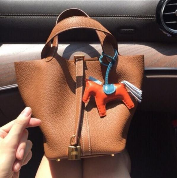 

autumn/winter style trendy vegetable basket female bags soft pu lychee pattern bucket bag handbag