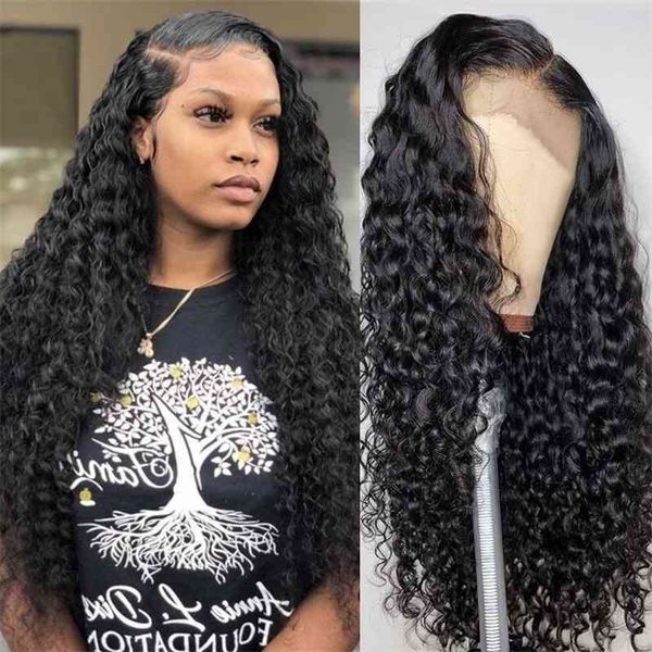 

new front headband lace wig black small long curly hair chemical fiber wig