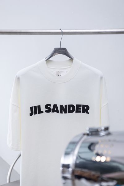 

fashion designers jil sander simple style tshirt summer white letters men's and women's casual loose fit short sleeves clothes