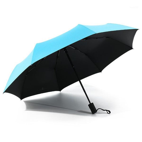 

umbrellas rain umbrella black steel compact folding automatic sun waterproof cloth outdoor travel auto open uv1