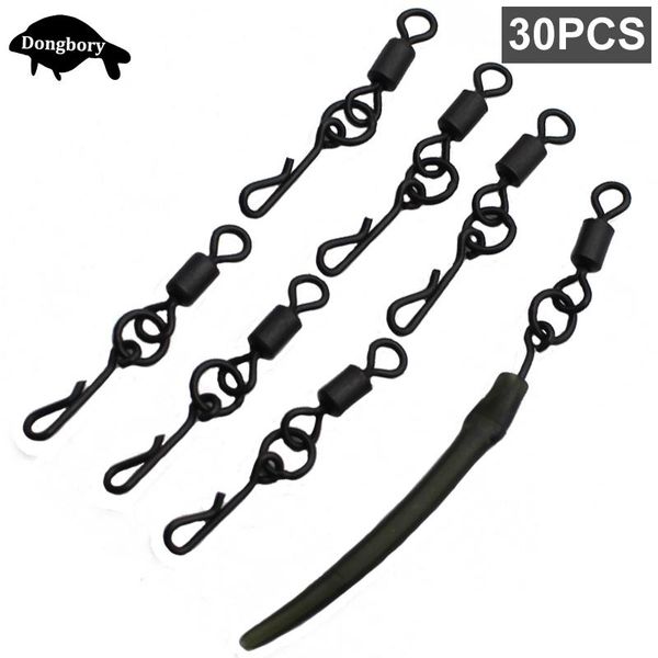 

fishing accessories 20pcs micro carp swivels kwik change flexi ring rolling hook clips