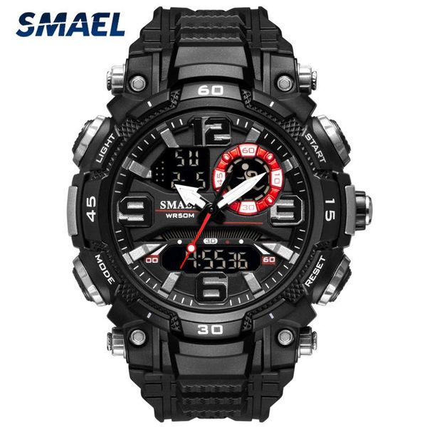 

wristwatches smael mens watches sport quartz wristwatch waterproof luminous digital clock military men watch relogio masculino, Slivery;brown