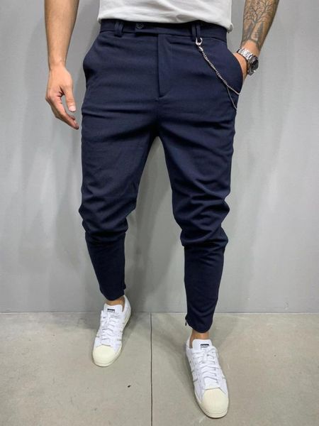 

men's jeans premium slim-fit italian classic cut fabric trousers, Blue