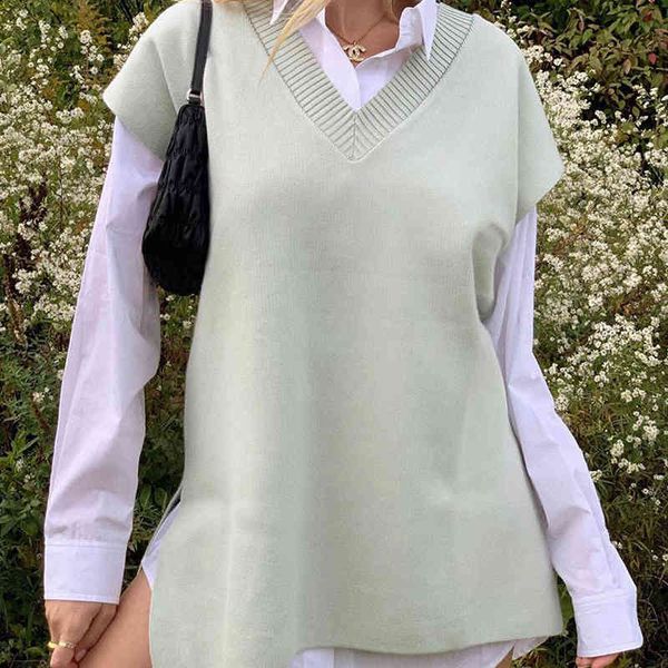 

women's sweaters casual sleeveless female evfer loose green sleeves elegant women's blouses with knitted neckline autumn sweater, White;black