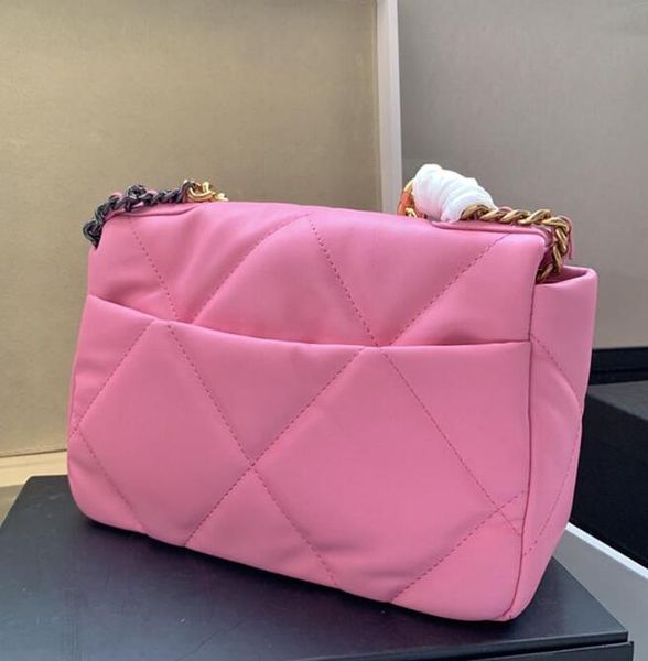 

brand luxury designer woman handbags genuine leather flap clutch shoulder small female package 19 series lamb purse gold chain fashion bags