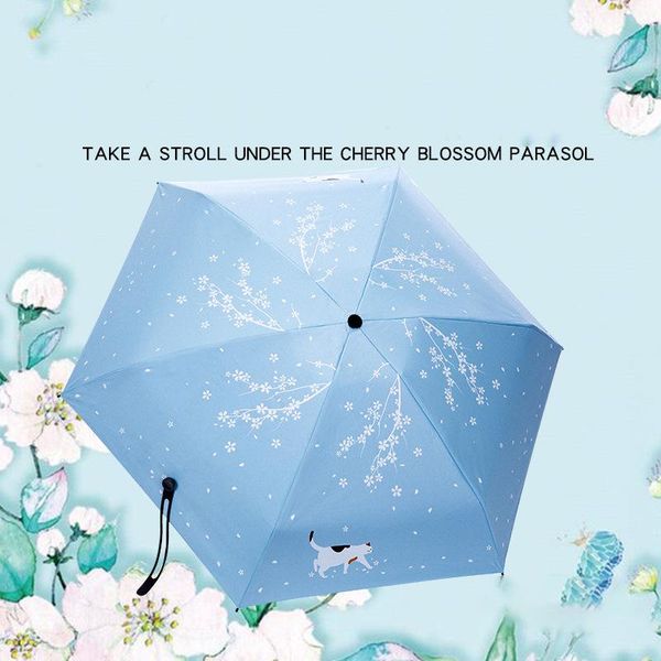 

umbrellas romantic cherry umbrella anti-uv upf50+ 5 folding rain sun parasol blossoms peony flower gifts for women girls lady