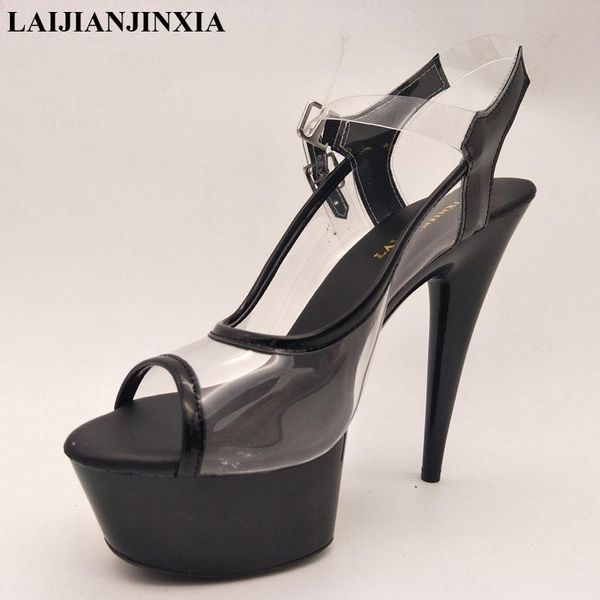 

inch high heel shoes fetish summer wedding 15cm quality sandals platform women pumps, Black