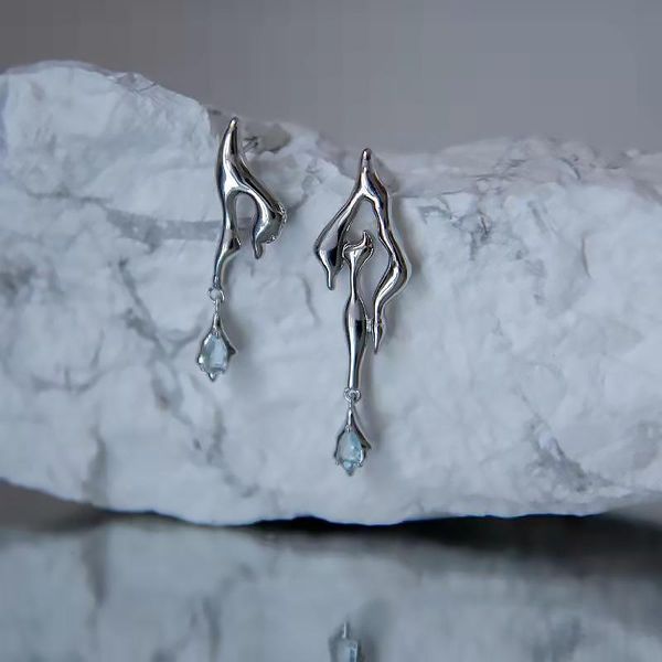 

stud ins asymmetric zircon earrings exquisite luxury for women girls fashion jewelry accessories gifts, Golden;silver