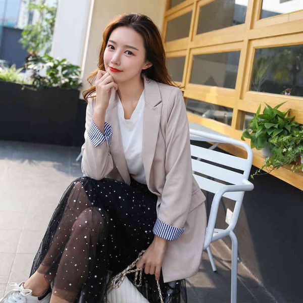 

jacket spring autumn office lady long sleeve coat straight solid color casual korean style suit elegant women blazer jacket jcfd lqc7, Black;brown