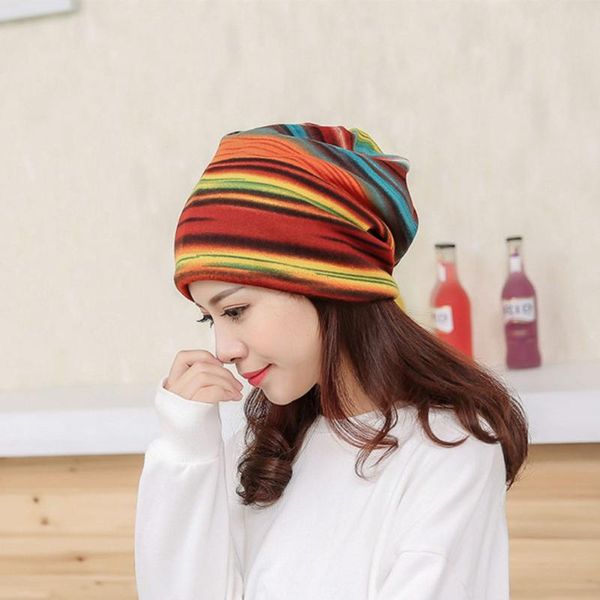 

beanie/skull caps women stripe hat ruffle cancer beanie scarf collar turban head wrap cap muslim femme musulman cover hats, Blue;gray