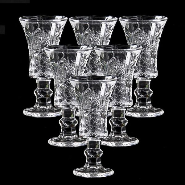 

wine glasses 6pcsx34ml lead glass machine made chinese old fashioned s for liquor vodka spirit drinks