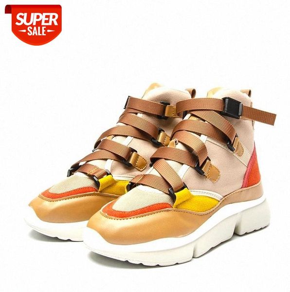 

fujin sneakers platform shoes women spring autumn sneakers buckle strap high low lady fashion vulcanized casual shoes #be4d