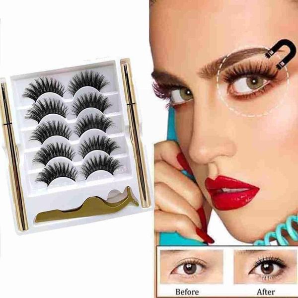 

false eyelashes makeup tool five pairs 25mm mink cross extension mixed multi-layered thick natural d4g2