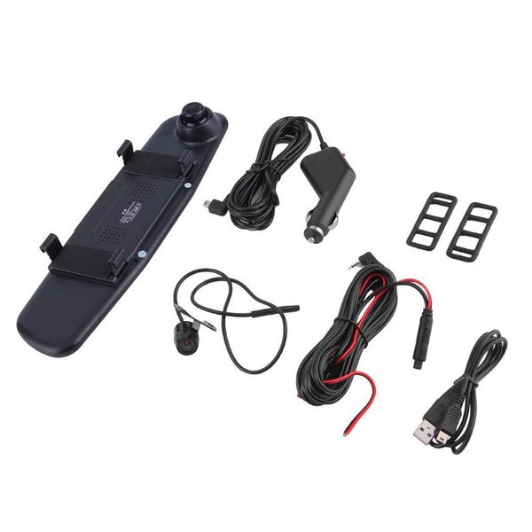 

cameras car dvr 4.3" 1080p rear view mirror front dual camera recorder g-sensor