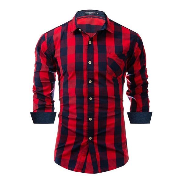 

casual men's classic color block plaid long sleeve shirt cotton lapel men shirts, White;black