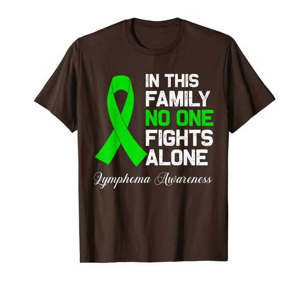 

in this family no one fights alone lymphoma awareness t-shirt, White;black
