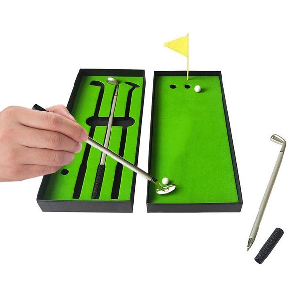 

deskgolf pen toy set portable tableballpoint flag mini board games kids gifts with 3 pens 2 balls 1 complete of clubs