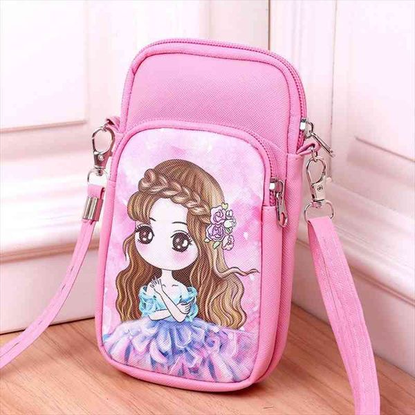 

character girl wallets lady purses shoulder bags zipper coin purse clutch girls moneybags wallet cards holder burse women bag, Red;black