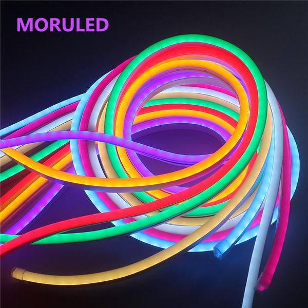 

strips 12v flexible led strip neon rubber waterproof bar light 6x12mm tape round string lighting with eu power supply 1m 2m 5m