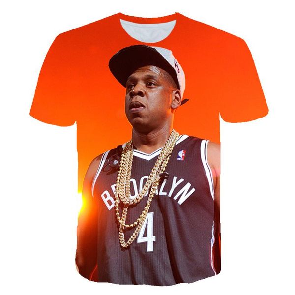 

men's t-shirts men 3d t shirt jay-z rap 2021 summer style printing and women's t-shirt fashion trend young handsome funko top, White;black