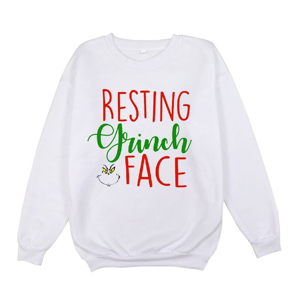 

christmas letter printing plus velvet round neck sweater autumn and winter new thick top, Black