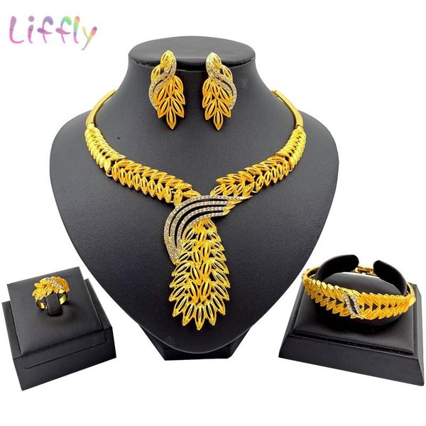 

earrings & necklace nigeria fashion jewelry sets party women bracelet ring luxury elegant bridal wedding, Silver