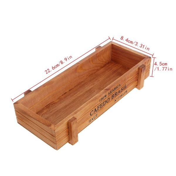 

planters & pots 1pcs vintage wood garden flower planter succulent pot rectangle trough box plant bed