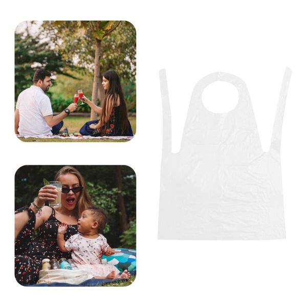 

aprons 50 pcs disposable waterproof oil proof pe apron for cooking painting
