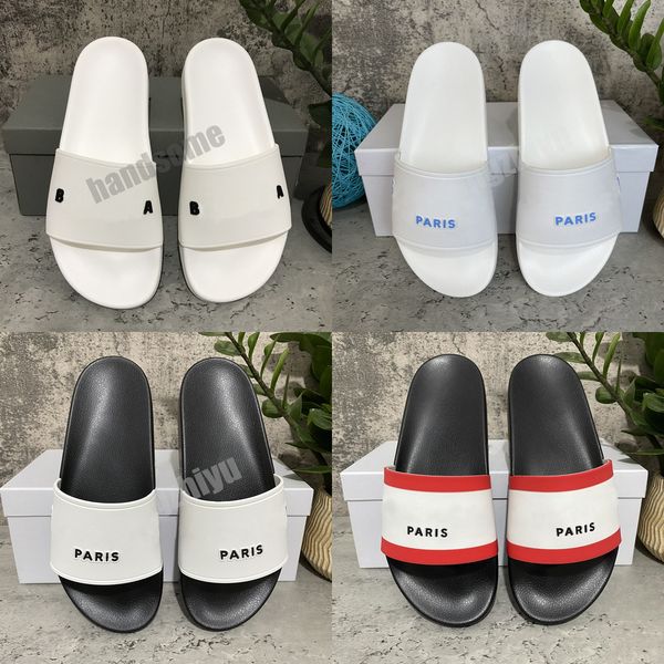 

2021 mens womens slipper three-dimensional font shoes slides summer fashion wide flat sandals flip flop size 36-46 with box, Black