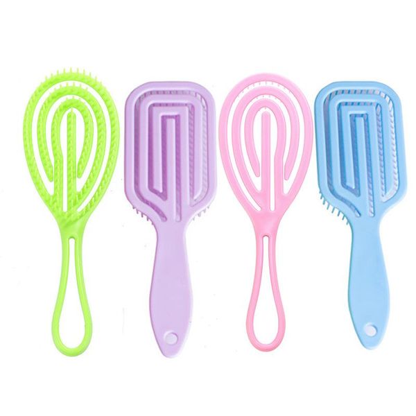 

hair brushes detangling combs for women wide tooth massage brush curly comb barber hairdressing styling tool detangler, Silver
