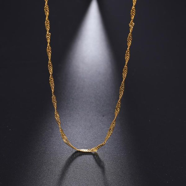 

pendant necklaces eueavan 5pcs fashion necklace water wave chain stainless steel golden wholesale jewelry gifts for men women, Silver