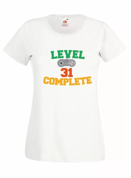 

t-shirt shirt women j2377 gift birthday 31 years gamer play station, White;black