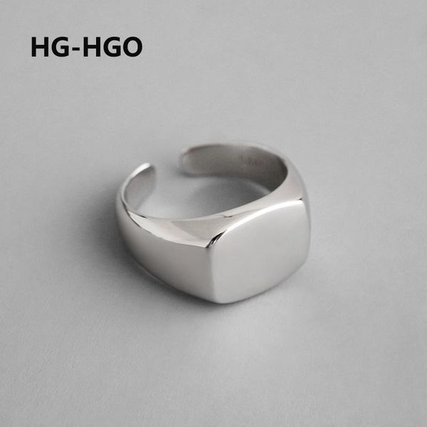 

cluster rings 925 sterling silver women jewelry vintage korean fashion big adjustable square, Golden;silver