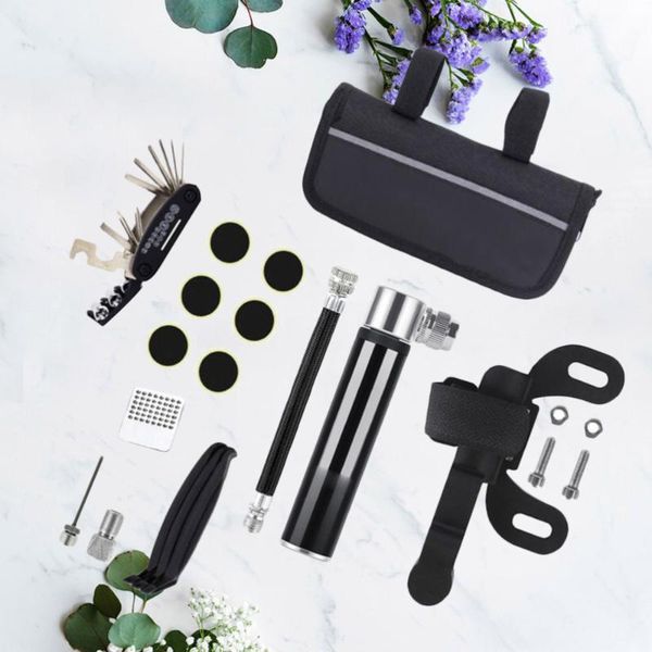 

tools 1 set of tool kit tire repair pump lever road bike multi (black)