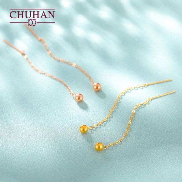 

dangle & chandelier chuhan 2021 18k gold drop earrings for women fine jewelry simple trendy wedding gift pure au750 classic style earring, Silver