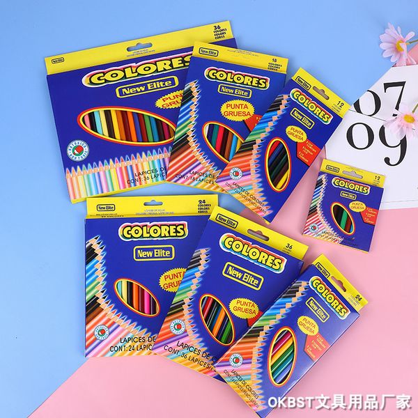 

painting pens color cil blue butterfly children's drawing pupil pencil set 12 18 24 / 36 color oil colored pen, Black;red